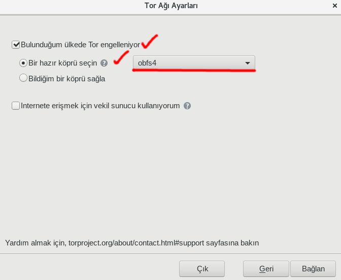 Tor yapılandırma